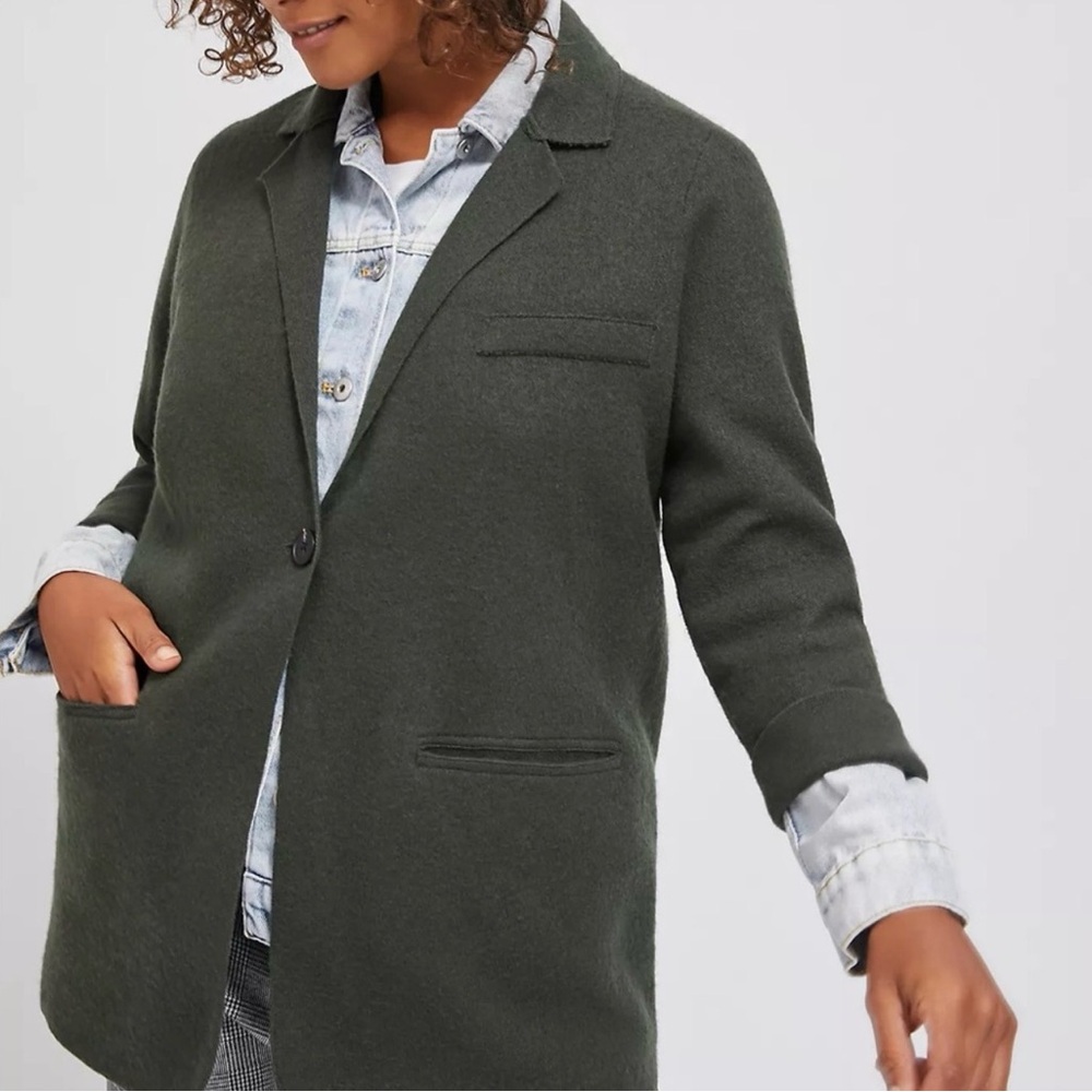 Anthropologie Olive Green Wool Blazer